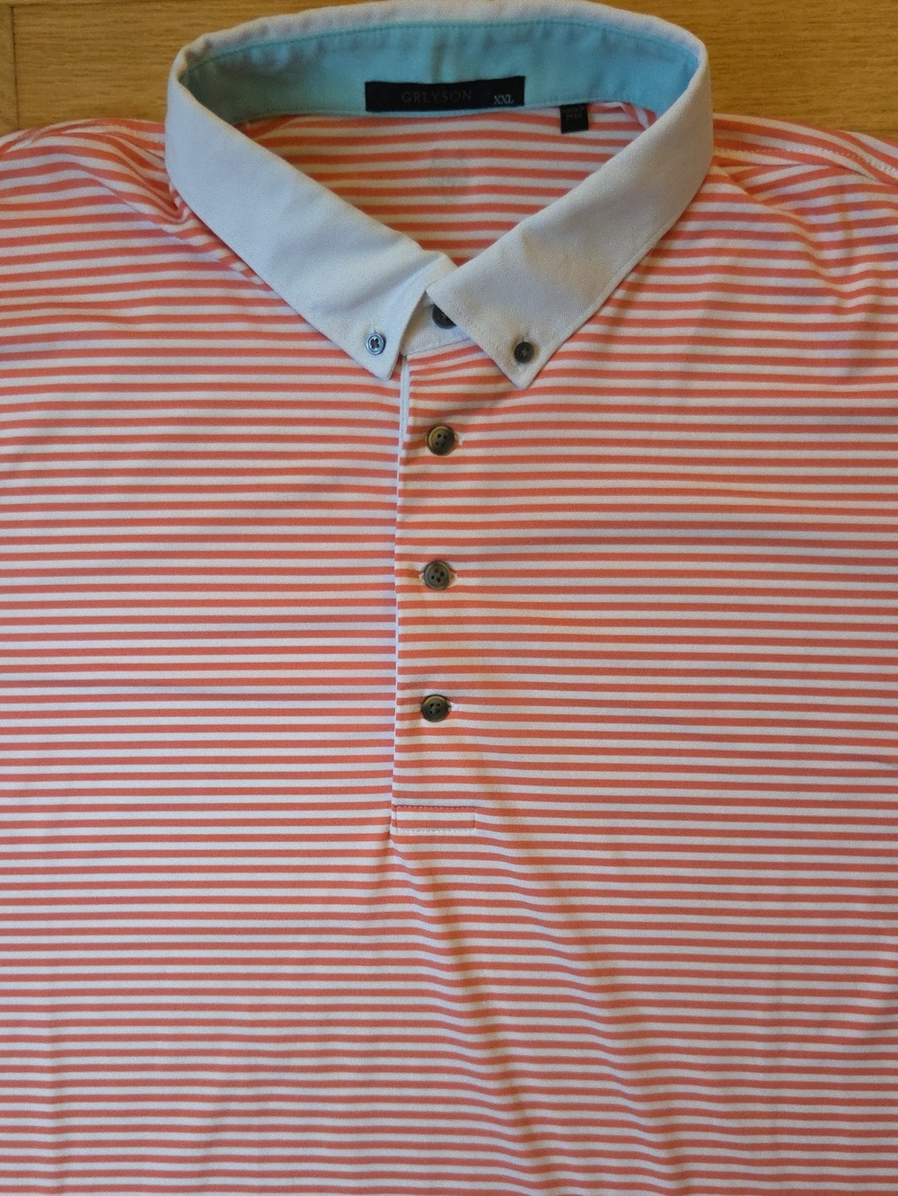 Greyson Performance Striped Golf Polo Shirt Pink Blue XXL